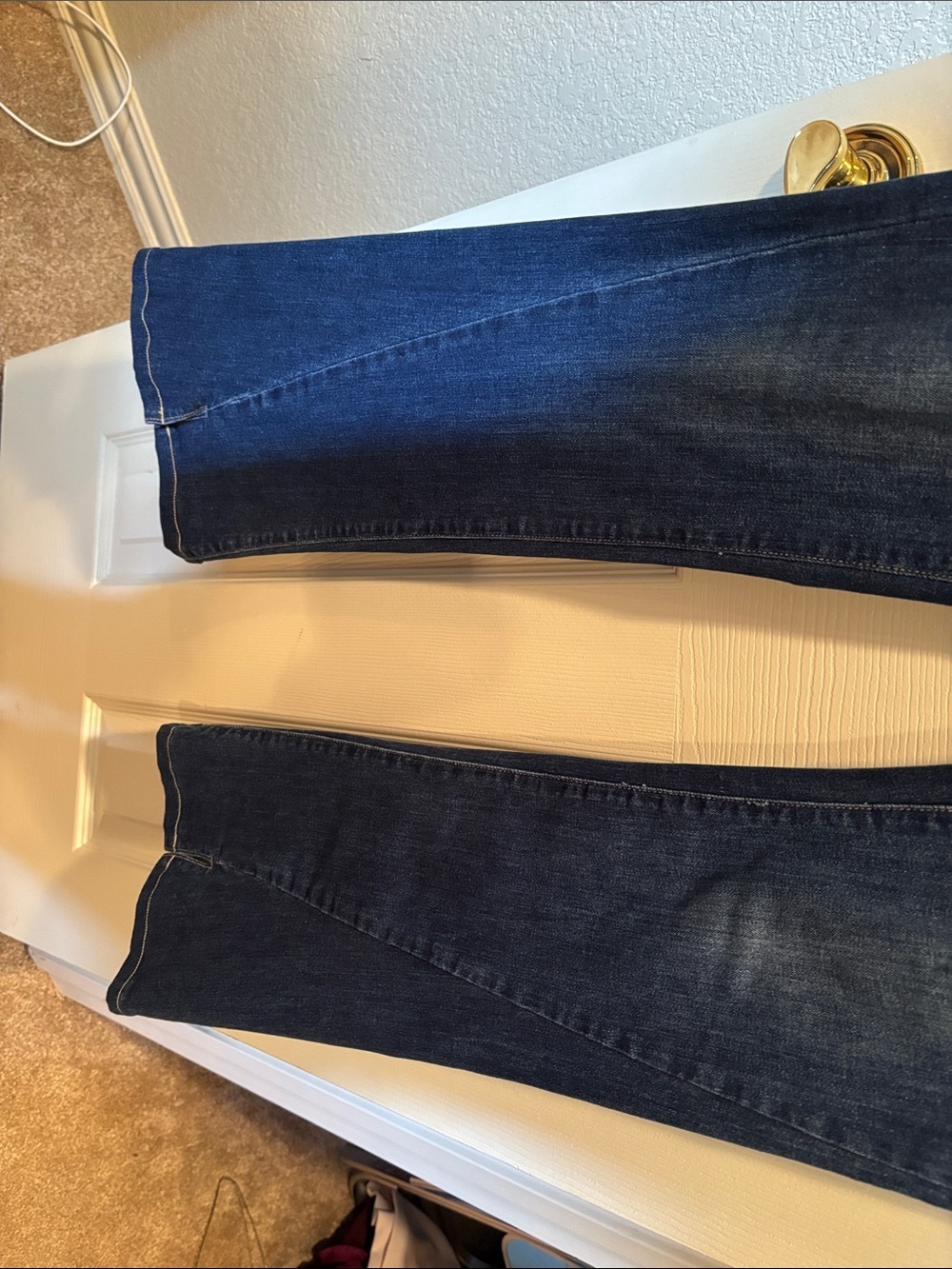 PAIGE Lou Lou Flare Jeans Medium Wash Forward Seam Split Hem Blue Denim size 28 - Picture 5 of 9